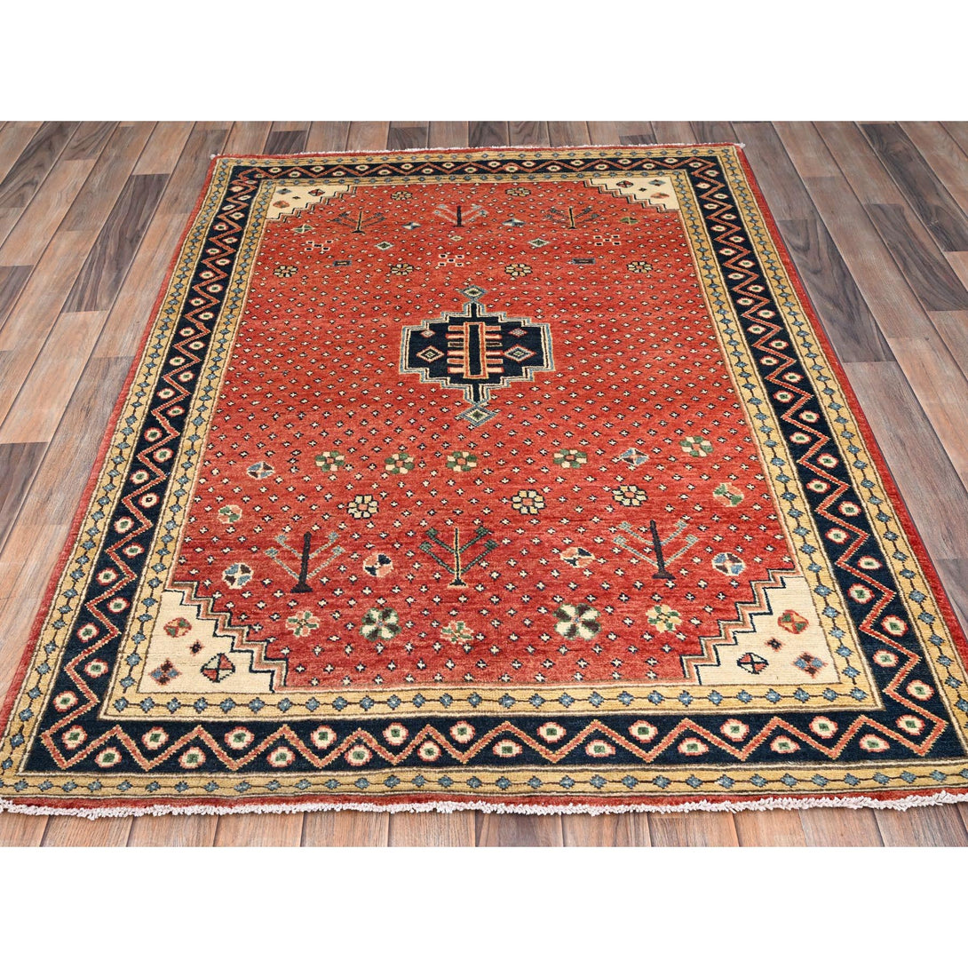 Hand Knotted  Rectangle Area Rug > Design# CCSR86256 > Size: 4'-0" x 5'-8"