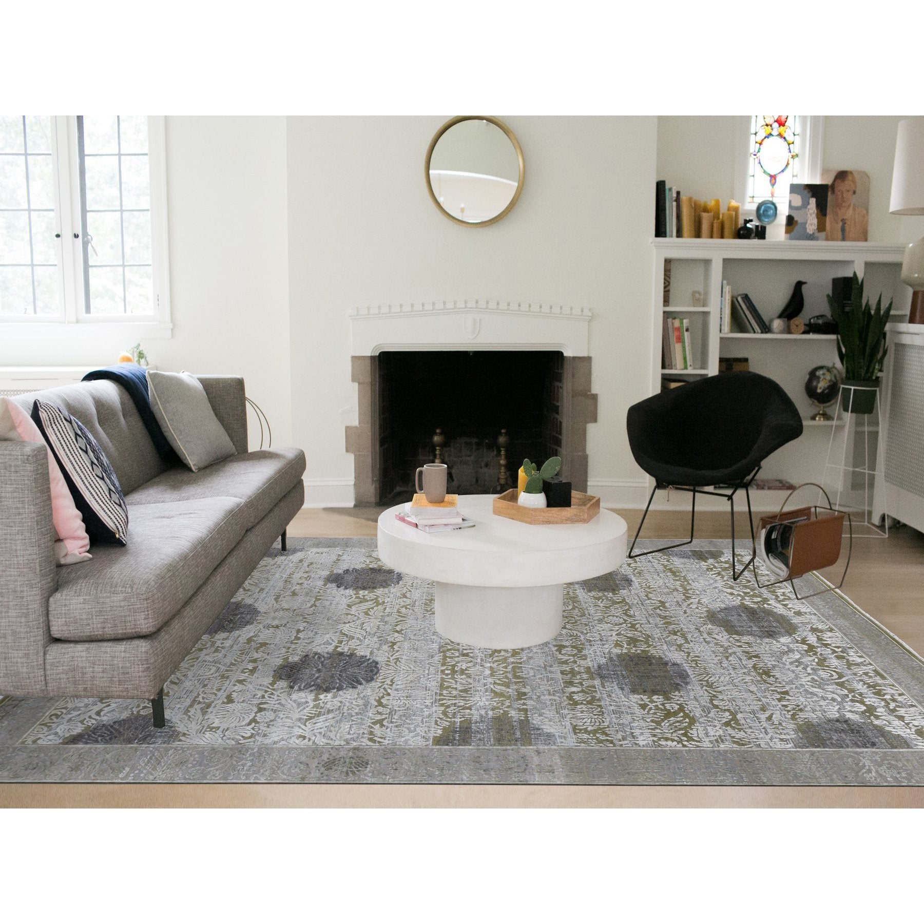 Hand Knotted Modern Area Rug > Design# CCSR87071 > Size: 8'-9" x 12'-1"