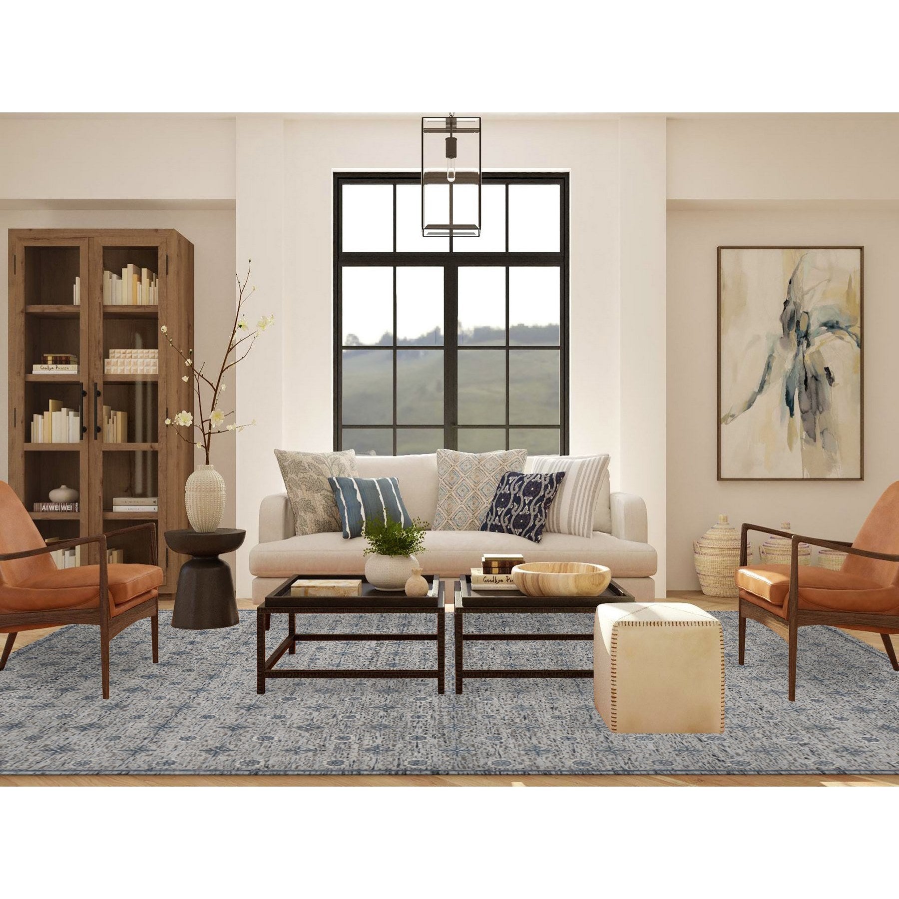 Hand Knotted Modern Area Rug > Design# CCSR87074 > Size: 9'-1" x 11'-9"